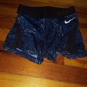 Blue mesh sided Nike Pro Spandex